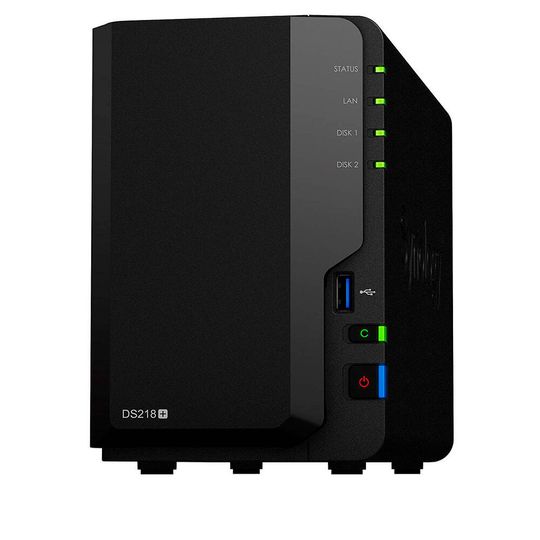 Weit verbreitete NAS-Systeme: DiskStations von Synology; hier: DS218. Weit verbreitete NAS-Systeme: DiskStations von Synology; hier: DS218.