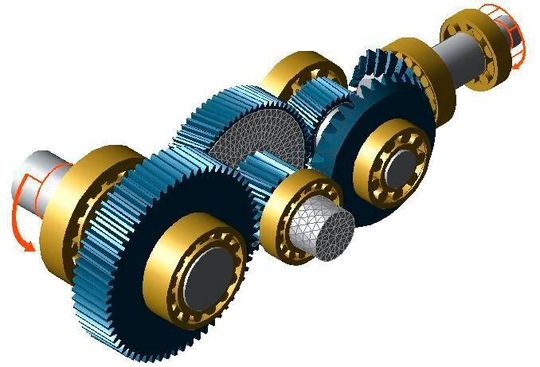Bild 5: Ein praxisnahes Kegel-Stirnradgetriebe.
