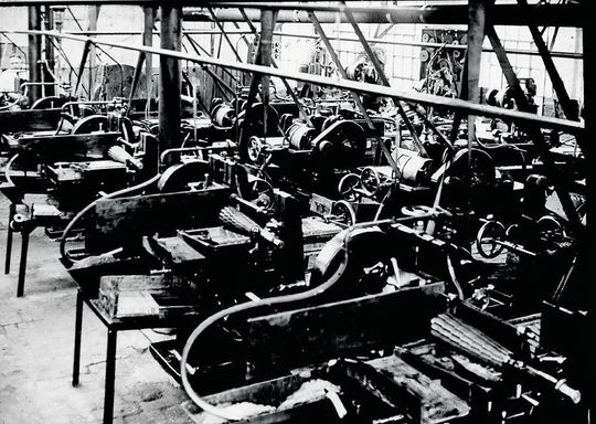 Blick in die historische Raspel-und Feilenfertigung von Peiseler. Blick in die historische Raspel-und Feilenfertigung von Peiseler.