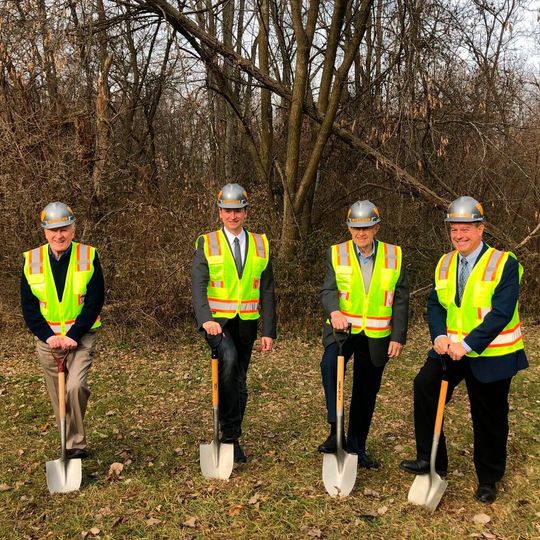 All smiles at the groundbreaking ceremony, L-R: U.S. subsidiary CFO Owen Johnston, Managing Director Michael Mehnert, U.S. Chairman Martin Stark, President and COO Steven London. All smiles at the groundbreaking ceremony, L-R: U.S. subsidiary CFO Owen Johnston, Managing Director Michael Mehnert, U.S. Chairman Martin Stark, President and COO Steven London.