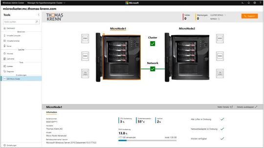 S2D-Cluster mit Windows Server 2019 und Azure Stack HCI-Zertifizierung.