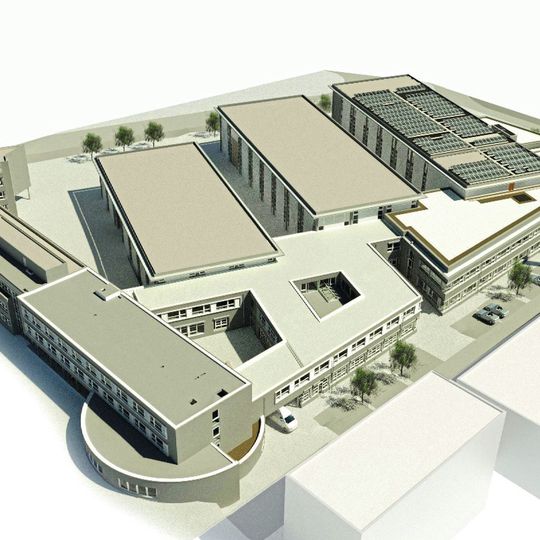The drawing of the building complex. The PIC 4.0 new building will be built on the area on the right. The drawing of the building complex. The PIC 4.0 new building will be built on the area on the right.
