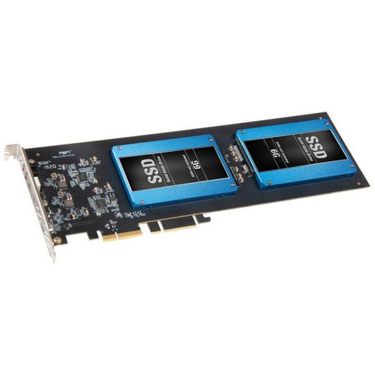 Die Sonnet Fusion Dual ermöglicht den Betrieb zweier SSDs im RAID-Verbund. Die Sonnet Fusion Dual ermöglicht den Betrieb zweier SSDs im RAID-Verbund.