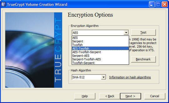 Alleskönner: Truecrypt beherrscht alle gängigen Verschlüsselungsalgorithmen. Alleskönner: Truecrypt beherrscht alle gängigen Verschlüsselungsalgorithmen.