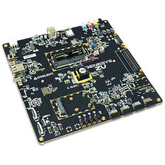 Das Genesys ZU-3EG ist ein eigenständiges Board mit optimierten Spezifikationen, Multimedia- und Netzwerkverbindungsschnittstellen und einer effektiven Dokumentationsbibliothek, die einen schnellen Einstieg in KI, Forschung, Luft- und Raumfahrt, Verteidigung, Cloud Computing und eingebettete Bildverarbeitungsanwendungen ermöglicht. Das Genesys ZU-3EG ist ein eigenständiges Board mit optimierten Spezifikationen, Multimedia- und Netzwerkverbindungsschnittstellen und einer effektiven Dokumentationsbibliothek, die einen schnellen Einstieg in KI, Forschung, Luft- und Raumfahrt, Verteidigung, Cloud Computing und eingebettete Bildverarbeitungsanwendungen ermöglicht.