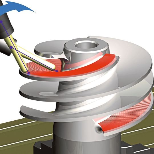 The software also includes 5 axis collision detection (tool, holder, clamps, spindle, table etc.). The software also includes 5 axis collision detection (tool, holder, clamps, spindle, table etc.).