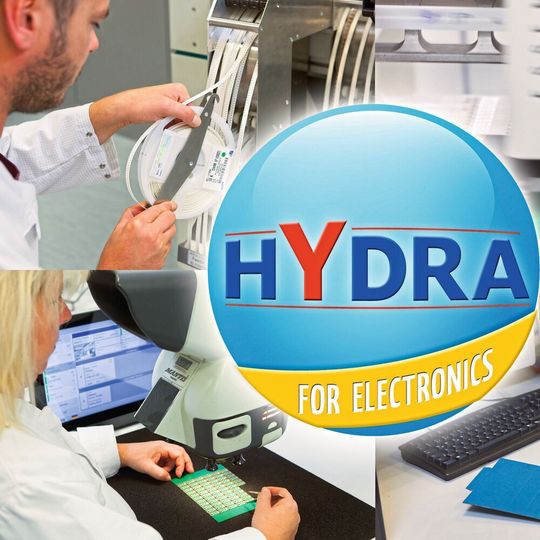 Die Branchenlösung HYDRA for Electronics berücksichtig alle wichtigen Herausforderungen der Elektronikfertigung – vom Materialhandling über die Fertigungsverfahren bis hin zur Qualitätskontrolle. Die Branchenlösung HYDRA for Electronics berücksichtig alle wichtigen Herausforderungen der Elektronikfertigung – vom Materialhandling über die Fertigungsverfahren bis hin zur Qualitätskontrolle.
