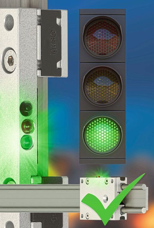 Nach dem Ampelprinzip zeigen farbige LED am Linerführungsschlitten, ob ein Wechsel der Gleitfolie ansteht. Nach dem Ampelprinzip zeigen farbige LED am Linerführungsschlitten, ob ein Wechsel der Gleitfolie ansteht.
