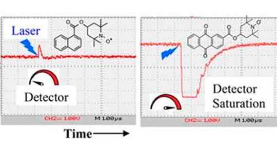 Time profile of the EPR signal after laser excitation in molecular systems.