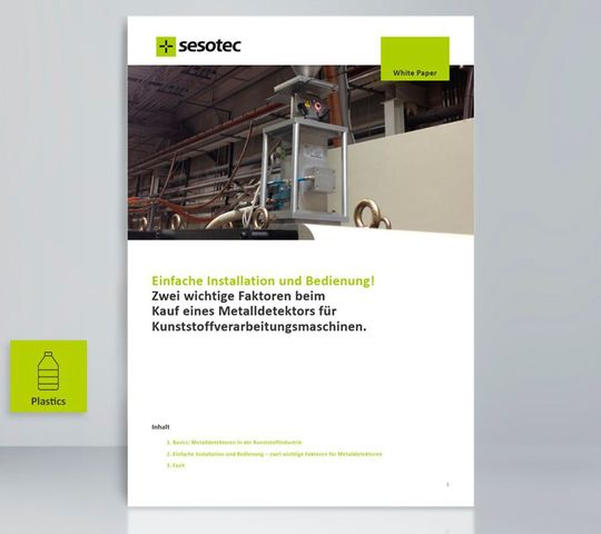 Im Whitepaper “Zwei wichtige Faktoren beim Kauf eines Metalldetektors für Kunststoffverarbeitungsmaschinen“ gibt Sesotec Antworten darauf, wie man es richtig macht. Wie man zu dem Ratgeber kommt, verrät der Artikel hier. Im Whitepaper “Zwei wichtige Faktoren beim Kauf eines Metalldetektors für Kunststoffverarbeitungsmaschinen“ gibt Sesotec Antworten darauf, wie man es richtig macht. Wie man zu dem Ratgeber kommt, verrät der Artikel hier.