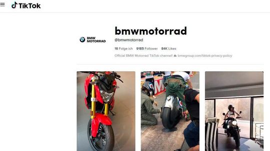 BMW Motorrad beschreitet weiterhin konsequent den Weg der digitalen Kundenbindung und nimmt nun via TikTok die 16- bis 24-Jährigen in Angriff. BMW Motorrad beschreitet weiterhin konsequent den Weg der digitalen Kundenbindung und nimmt nun via TikTok die 16- bis 24-Jährigen in Angriff.