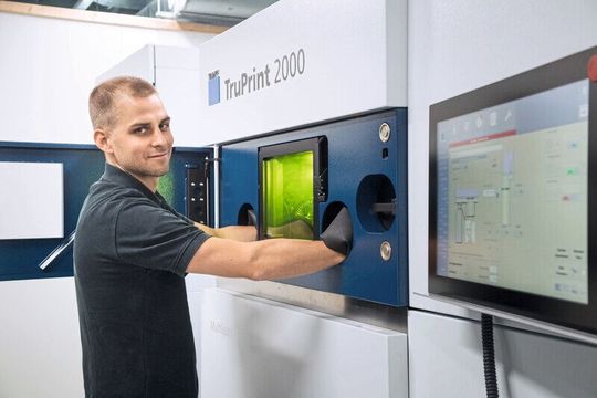 The Truprint 2000 from Trumpf was designed for this printing process. The Truprint 2000 from Trumpf was designed for this printing process.