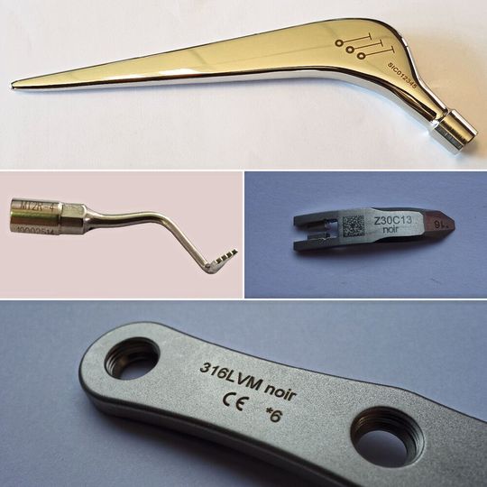 Sic Marking is also marking on ceramic prostheses, titanium inserts, steel bone fixators. Sic Marking is also marking on ceramic prostheses, titanium inserts, steel bone fixators.