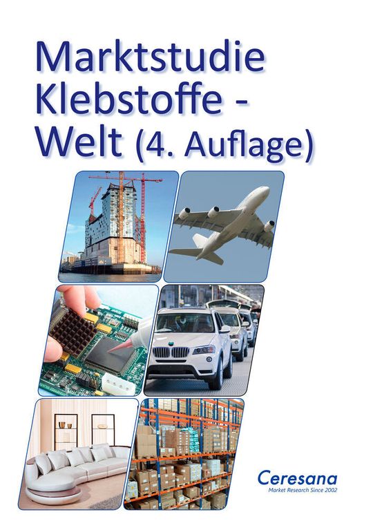 Ceresana hat bereits zum vierten Mal den gesamten Markt für Klebstoffe untersucht. Ceresana hat bereits zum vierten Mal den gesamten Markt für Klebstoffe untersucht.