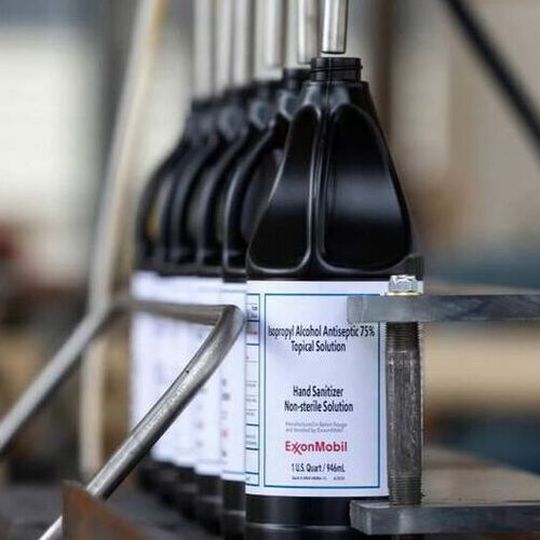 Exxon Mobil has increased monthly production of isopropyl alcohol – a key ingredient in sanitiser – by about 3,000 tonnes at its chemical manufacturing facility in Baton Rouge, Louisiana, USA. Exxon Mobil has increased monthly production of isopropyl alcohol – a key ingredient in sanitiser – by about 3,000 tonnes at its chemical manufacturing facility in Baton Rouge, Louisiana, USA.
