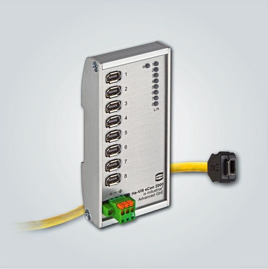 Kompakter und effizienter Full-Gigabit-Ethernet-Switch mit IX-Industrial-Interface.