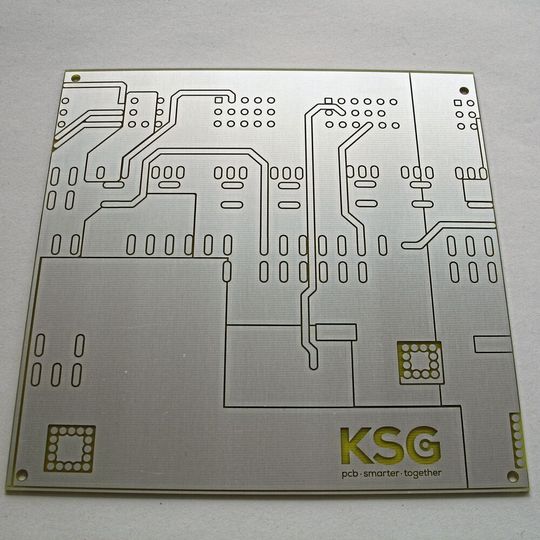 Bild 5: Beispiel eines geätzten Demonstrator (Ätzmedium: FeCl3, Aluminiumstärke: 25 µm) Bild 5: Beispiel eines geätzten Demonstrator (Ätzmedium: FeCl3, Aluminiumstärke: 25 µm)