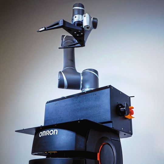 Flexibel einsetzbar: der mobile Manipulator von Omron. Flexibel einsetzbar: der mobile Manipulator von Omron.