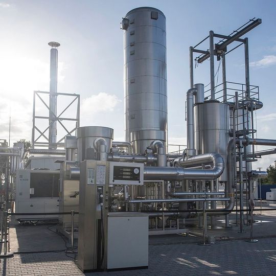In dieser Anlage in Werlte stellt Audi bereits seit 2017 synthetisches Methan her. In dieser Anlage in Werlte stellt Audi bereits seit 2017 synthetisches Methan her.