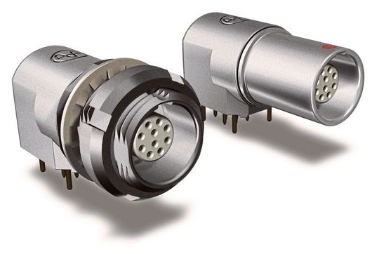 Rundsteckverbinder: Yamaichis Y-Circ-P-Steckverbinder mit Push-Pull-Verriegelung gibt es jetzt auch mit 90° gewinkelten Leiterplattensockel mit Gehäuse. Rundsteckverbinder: Yamaichis Y-Circ-P-Steckverbinder mit Push-Pull-Verriegelung gibt es jetzt auch mit 90° gewinkelten Leiterplattensockel mit Gehäuse.