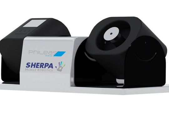 Um den Schutz und die Sicherheit ihrer Mitarbeiter zu gewährleisten, können Unternehmen auf dieses Gerät zur Oberflächendesinfektion zurückgreifen, das auf einem mobilen Roboter montiert wird und einen trockenen Sprühnebel erzeugt (Abbildung ohne Transportroboter). Um den Schutz und die Sicherheit ihrer Mitarbeiter zu gewährleisten, können Unternehmen auf dieses Gerät zur Oberflächendesinfektion zurückgreifen, das auf einem mobilen Roboter montiert wird und einen trockenen Sprühnebel erzeugt (Abbildung ohne Transportroboter).