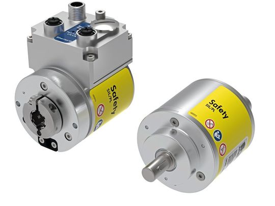 Der Absolutdrehgeber CD_582+FS im Standardmaß 58 mm umfasst ein echt absolutes Multiturn-Doppeldrehgebersystem mit integrierter Sicherheitsauswertung. Er ist wahlweise mit Voll-, Sackloch- oder durchgehender Hohlwelle erhältlich. Der Absolutdrehgeber CD_582+FS im Standardmaß 58 mm umfasst ein echt absolutes Multiturn-Doppeldrehgebersystem mit integrierter Sicherheitsauswertung. Er ist wahlweise mit Voll-, Sackloch- oder durchgehender Hohlwelle erhältlich.