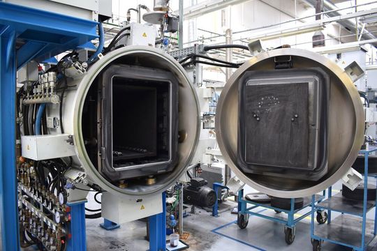 The sintering furnace at Dormer Pramet’s indexable production unit. The sintering furnace at Dormer Pramet’s indexable production unit.