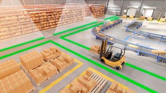 Virtualisierung von abriebfesten Bodenmarkierungen mittels Laserlicht. Virtualisierung von abriebfesten Bodenmarkierungen mittels Laserlicht.