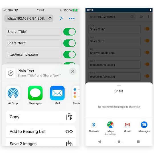Das Tabris-Framework bringt eine API mit, mit der Entwickler recht einfach eine Sharing-Funktion in ihre App integrieren können. Das Tabris-Framework bringt eine API mit, mit der Entwickler recht einfach eine Sharing-Funktion in ihre App integrieren können.