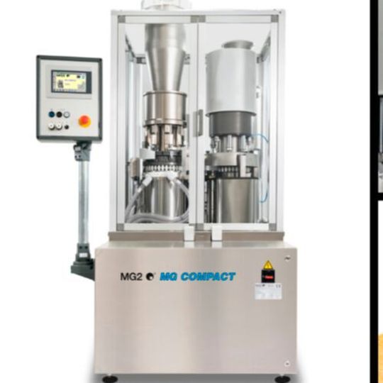 With a maximum speed of 48,000 capsules per hour, the MG Compact capsule filler is equipped with two dosing units and two capsule transport size parts. With a maximum speed of 48,000 capsules per hour, the MG Compact capsule filler is equipped with two dosing units and two capsule transport size parts.