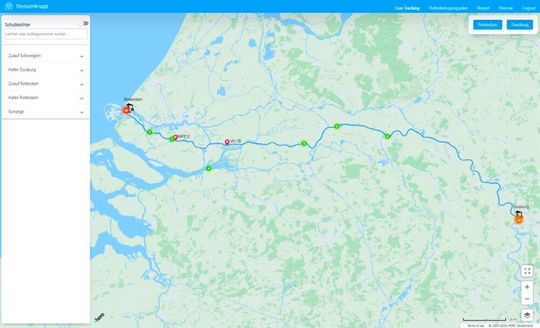 Mit GPS- und Frachtdaten erstellt die App eine digital Karte. Mit GPS- und Frachtdaten erstellt die App eine digital Karte.