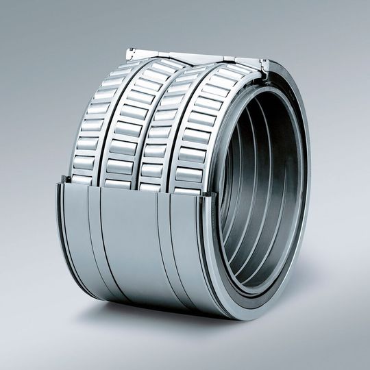 NSK’s four-row tapered roller bearings in sealed-clean configuration offer 2-4 longer time than conventional bearings NSK’s four-row tapered roller bearings in sealed-clean configuration offer 2-4 longer time than conventional bearings