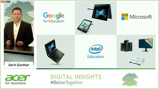 Per il settore educativo, Acer lavora con Intel, Microsoft e Google.