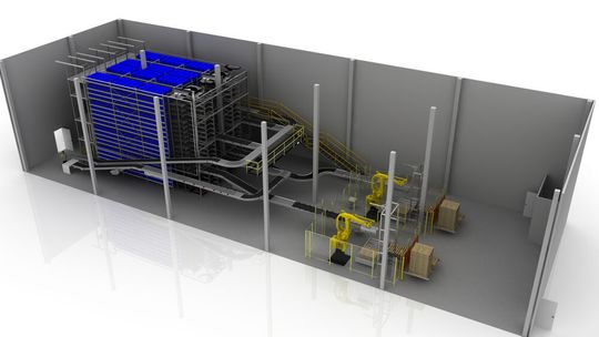 Die Multishuttles holen Waren aus dem Lager, über Dematic-Fördertechnik gelangen die dann zu den Kommissionierplätzen. Die Multishuttles holen Waren aus dem Lager, über Dematic-Fördertechnik gelangen die dann zu den Kommissionierplätzen.