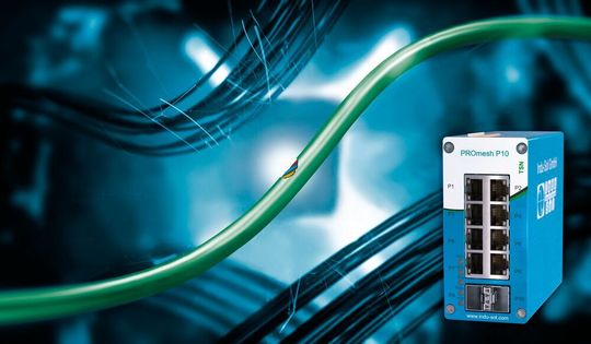 Managed industrial Ethernet Switch Promesh P10 für die permanente Leitungsdiagnose in industriellen Netzwerken. Managed industrial Ethernet Switch Promesh P10 für die permanente Leitungsdiagnose in industriellen Netzwerken.