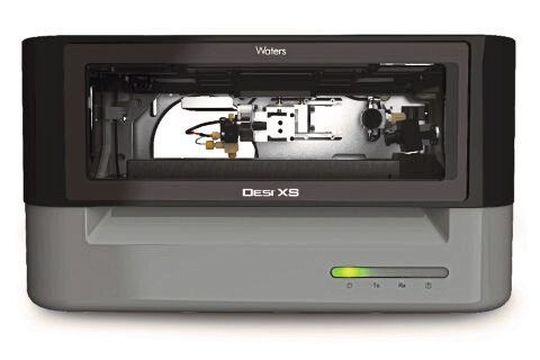 Waters Desorption Electrospray Ionization (DESI) imaging option (DESI XS) for Waters’ high-resolution mass spectrometers Waters Desorption Electrospray Ionization (DESI) imaging option (DESI XS) for Waters’ high-resolution mass spectrometers
