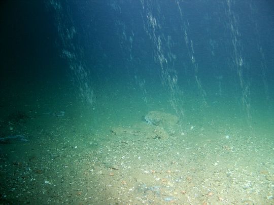 In 2012 and 2013, researchers from Kiel have found methane leakage points around old boreholes in the central North Sea. In 2012 and 2013, researchers from Kiel have found methane leakage points around old boreholes in the central North Sea.