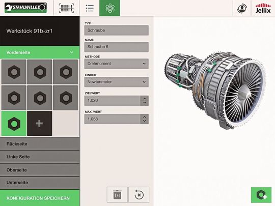 Eine neue, von Brütsch/Rüegger Tools mit Jellix entwickelte App für Stahlwille bindet das Manoskop 766 an die IIoT-Plattform Jellix an.