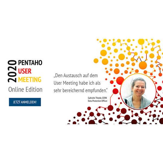 Aufgrund der Corona-Lage findet das diesjährige Pentaho User Meeting am 24. September online statt. Aufgrund der Corona-Lage findet das diesjährige Pentaho User Meeting am 24. September online statt.