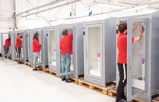 Both companies collaborated to produce a secure industrial vending machine cabinet. Both companies collaborated to produce a secure industrial vending machine cabinet.