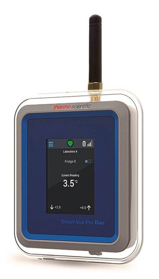 Die Thermo-Scientific Smart-Vue-Pro-Duo-Fernüberwachungslösung. Die Thermo-Scientific Smart-Vue-Pro-Duo-Fernüberwachungslösung.