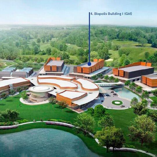 Biopolis-Komplex mit der geplanten Erweiterung Biopolis-Komplex mit der geplanten Erweiterung