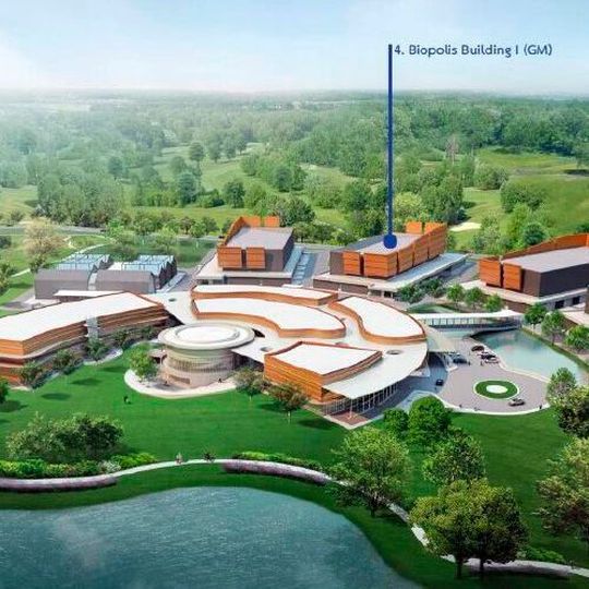 The Biopolis plant complex in Thailand with an indication of the GMP biorefinery building within the complex. The Biopolis plant complex in Thailand with an indication of the GMP biorefinery building within the complex.