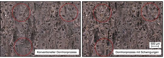 Honen ohne Kühlschmierstoff? Das geht! Vergleich von Honleisten nach dem üblichen Prozess mit KSS. Rechts wurde aber mit, und daneben ohne induzierte Schwingungen gehont. Links gibt es mehr Materialanhäufungen. Das machte Mut... Honen ohne Kühlschmierstoff? Das geht! Vergleich von Honleisten nach dem üblichen Prozess mit KSS. Rechts wurde aber mit, und daneben ohne induzierte Schwingungen gehont. Links gibt es mehr Materialanhäufungen. Das machte Mut...