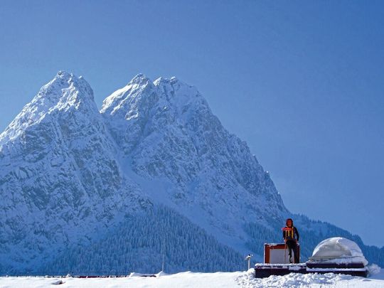 Auf der Zugspitze beobachten Wissenschaftler des KIT unter anderem die CO2-Konzentration in der Atmosphäre.