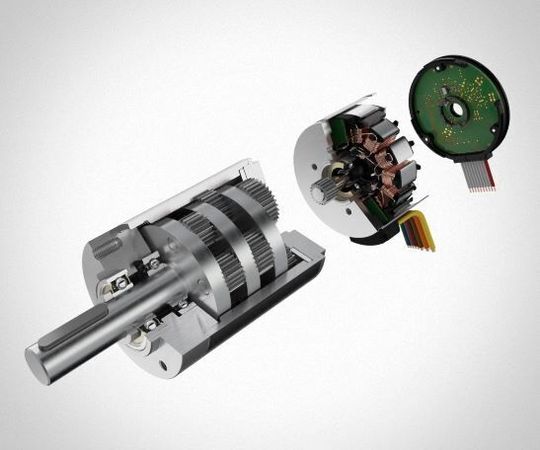 Faulhaber bietet für seine BXT-Flachmotorenbaureihe darauf abgestimmte Getriebe sowie integrierte Encoder und Speed Controller an. Faulhaber bietet für seine BXT-Flachmotorenbaureihe darauf abgestimmte Getriebe sowie integrierte Encoder und Speed Controller an.