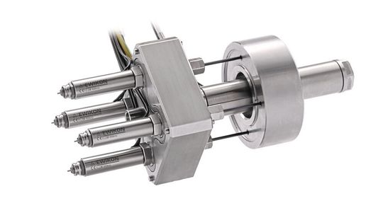 4-drop L2X-Mikro valve gate system for small injection moulding machines. 4-drop L2X-Mikro valve gate system for small injection moulding machines.