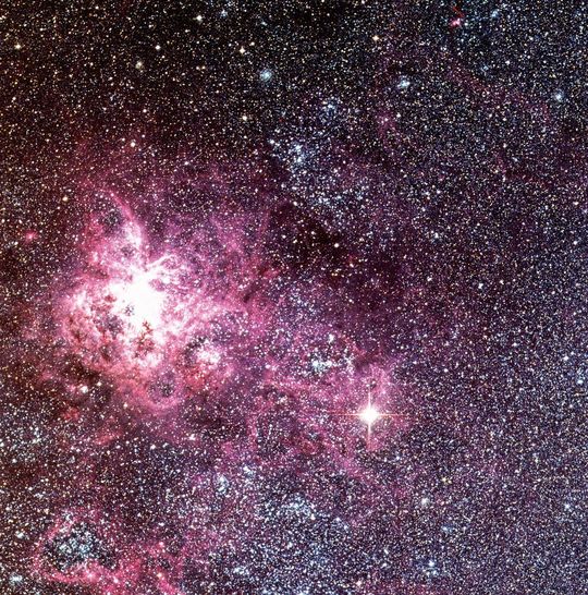 Die Sternexplosion SN 1987A in der Großen Magellanschen Wolke war eine der hellsten Supernovae seit mehr als 400 Jahren. Die Sternexplosion SN 1987A in der Großen Magellanschen Wolke war eine der hellsten Supernovae seit mehr als 400 Jahren.