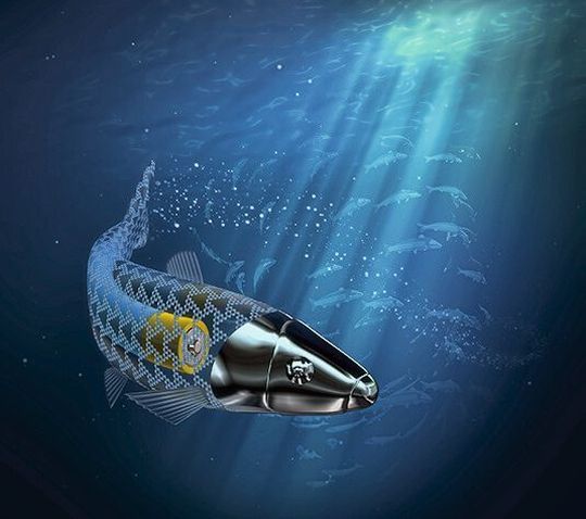 Künstlerische Darstellung eines Mikroschwimmers Künstlerische Darstellung eines Mikroschwimmers