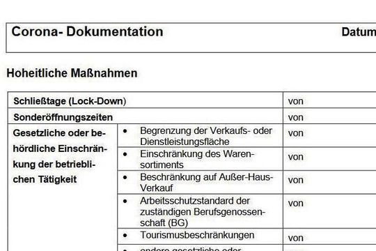 Eine freiwillig geführte Corona-Dokumentation soll Betrieben helfen, später leichter Geschäftsvorgänge nachvollziehen zu können.